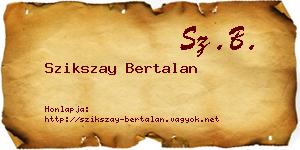 Szikszay Bertalan névjegykártya